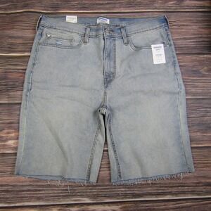 Denizen from Levis Mens 36 Slim Denim 9" Shorts Light Wash Super Flex Cutoff New